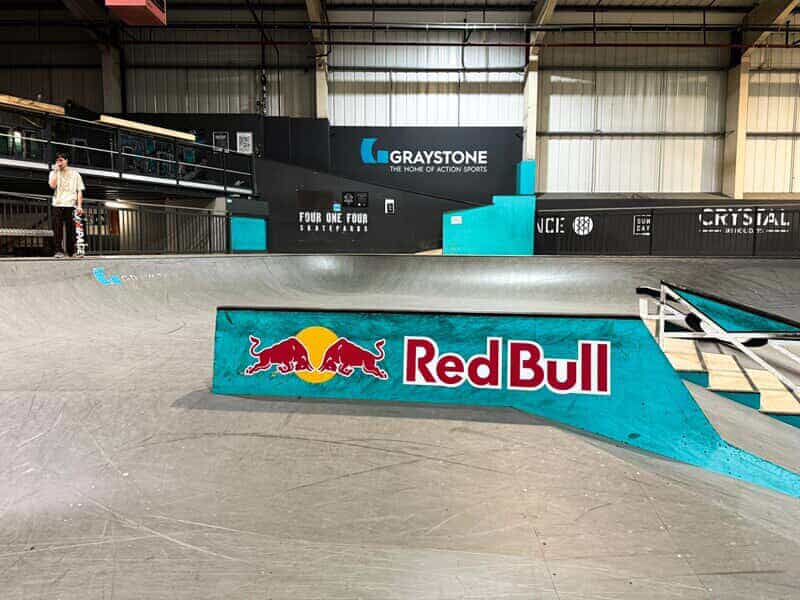 An image of the temporary indoor floor graphics.